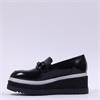 Marco Moreo Stockholm Platform Link Shoe - Black Leather